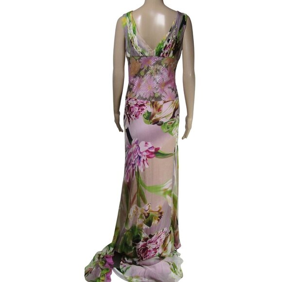 MUSANI COUTURE 6 Floral ASYMMETRICAL Halter FAIRY Pink Princess Prom Maxi Dress - Picture 8 of 14